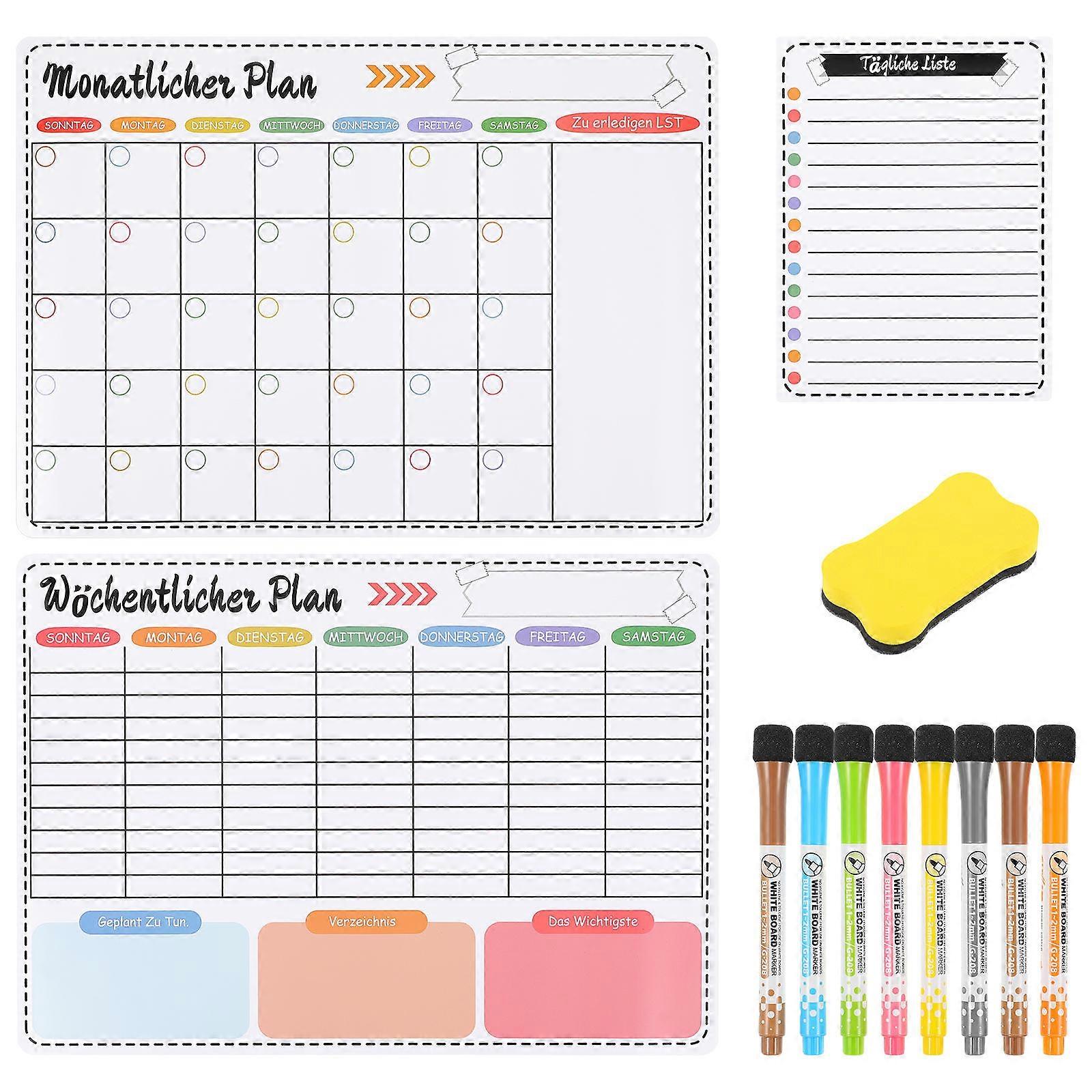 Reusable Dry Erase Fridge Calendar For Household Organization Kitchen 20.00X15.00X0.30cm Rectangular Shape 1 Set