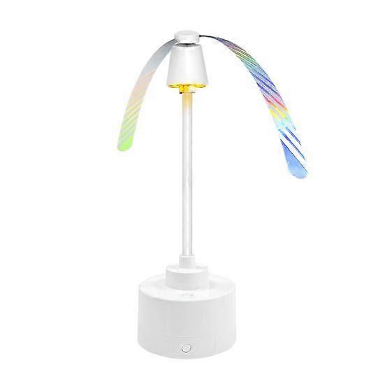 2Pcs Fly Repellent Fan with 360-Degree Foldable Gooseneck Battery Operated Soft Holographic Blades Hanging Fly Fans with LED Light