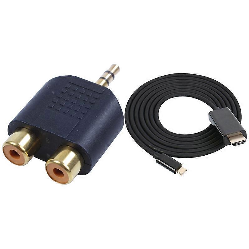 New 1/8 Inch 3.5Mm Jack To 2 RCA Adapter With Type-C USB-C To HDMI Cable