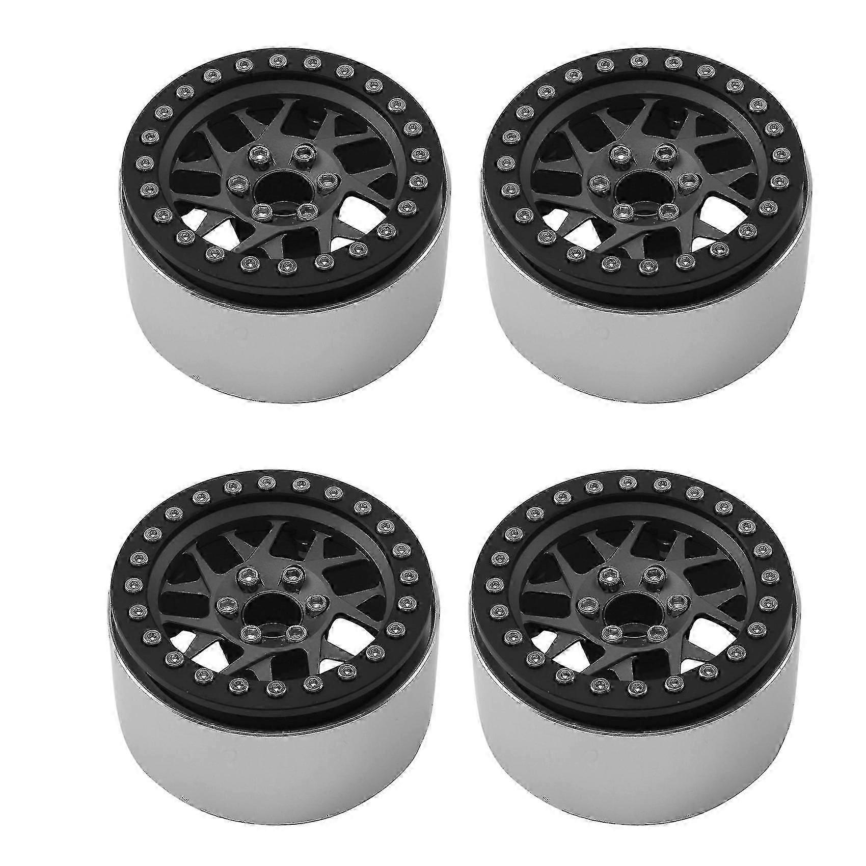 4PCS CNC Metal 2.2 Beadlock Wheel Rim Hub for 1/10 RC Crawler Car Axial SCX10