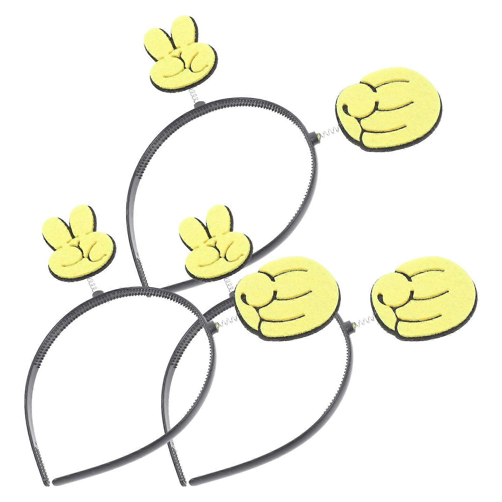 3pcs Cartoon Hand Gesture Hair Hoop Decorative Headband for Parties Festivals and Performances – Comfortable Compact Accessory for Hair Styling