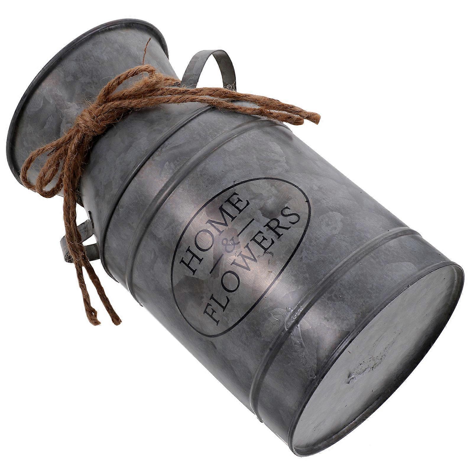 Rustic Metal Flower Arrangement Container Ideal For Garden Tool Usage 19X10.5X10CM 1Pack