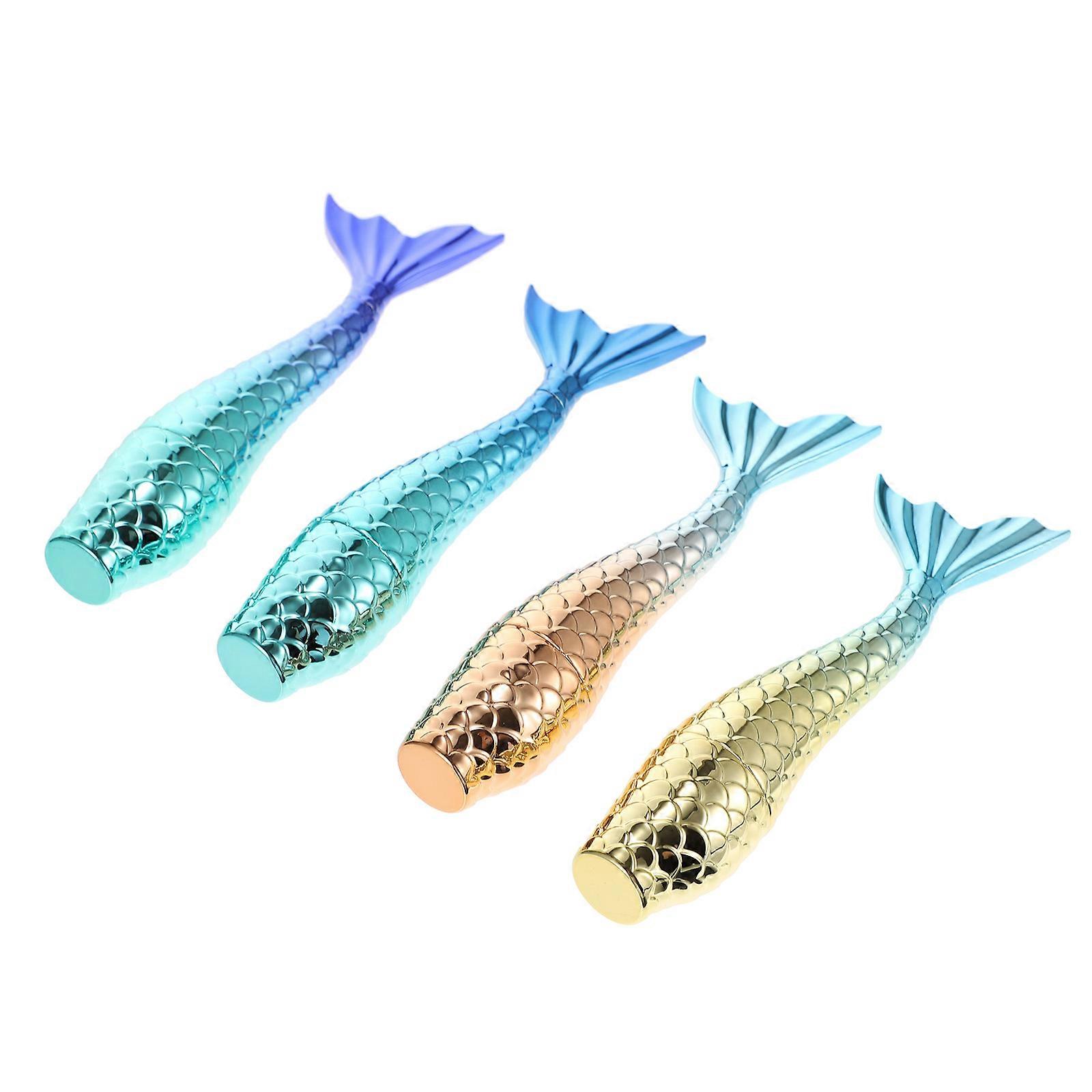 4Pcs Mermaid Tail Lip Gloss Bottles For Girls Daily Appointments 11X2Cm Compact Design Multicolor