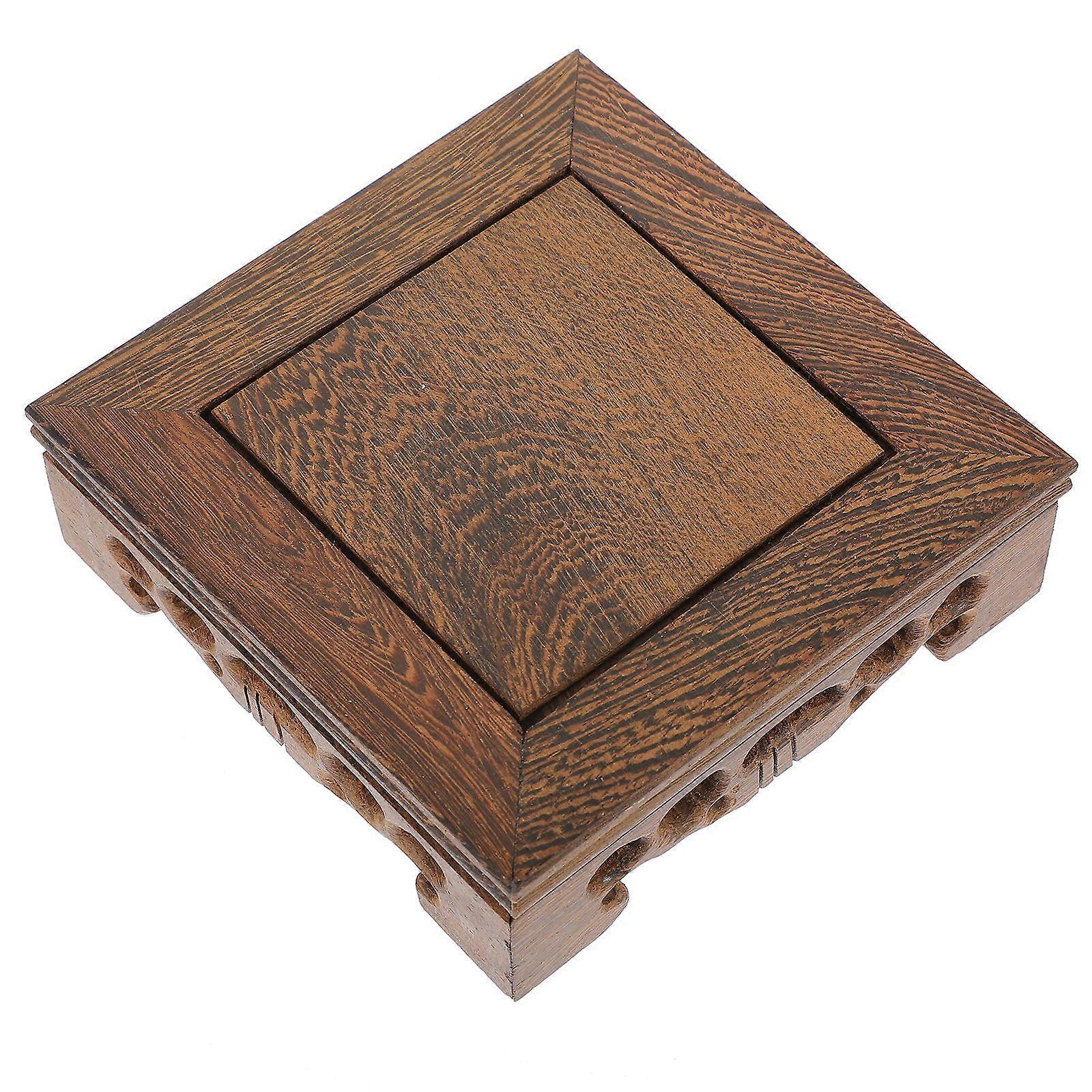 Square Wooden Planter Base For Indoor Use Storage Elegant Appearance 1 Pair