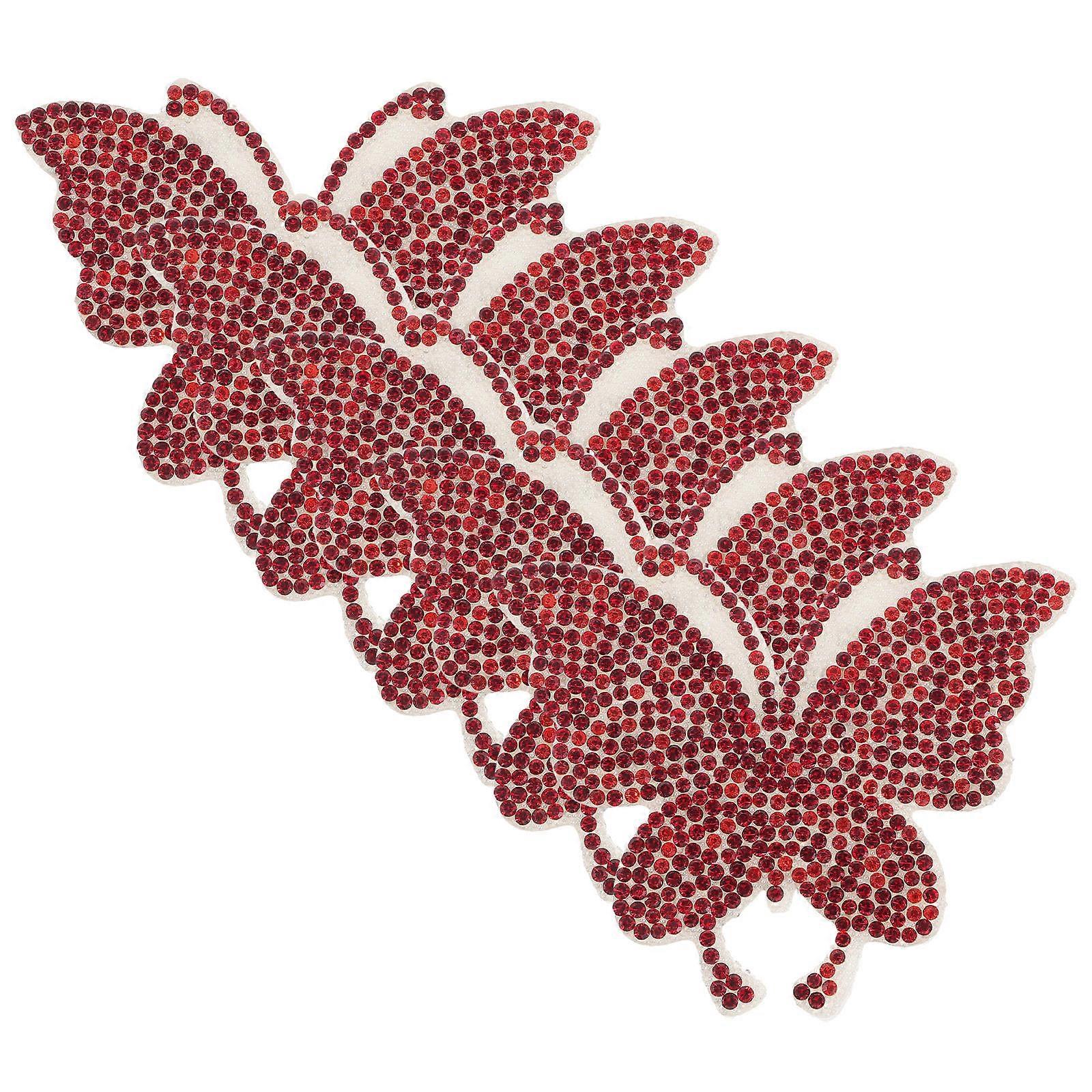 Bling Rhinestone Butterfly Stickers Dark Red Decorative Decals for Car Glass Multi Pack