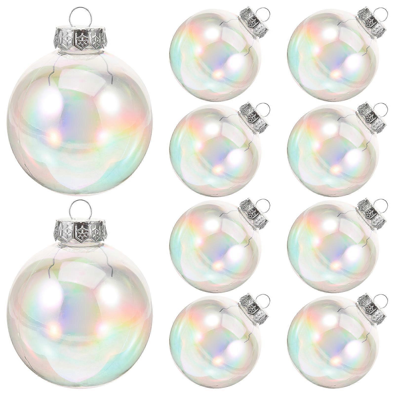 Assorted Color Fillable Plastic Decorations For Christmas Tree 10Pcs Round Craft Balls DIY Style