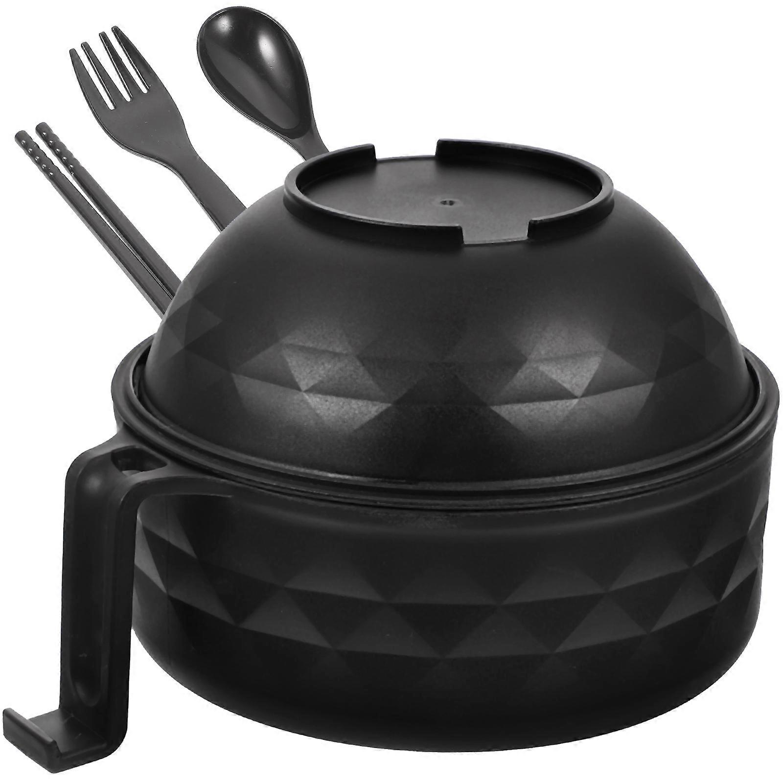 Black Straw Rice Bowl Set with Tableware for Daily Use Easy to Clean and 1 Piece Design