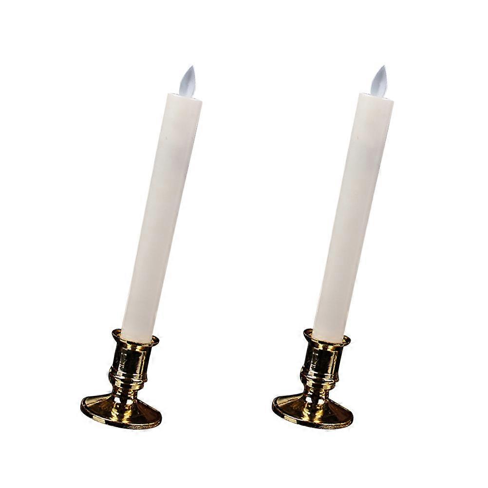 Flickering LED Candles 2 Pairs Candle Shape Decoration Light Assorted Color For Restaurant