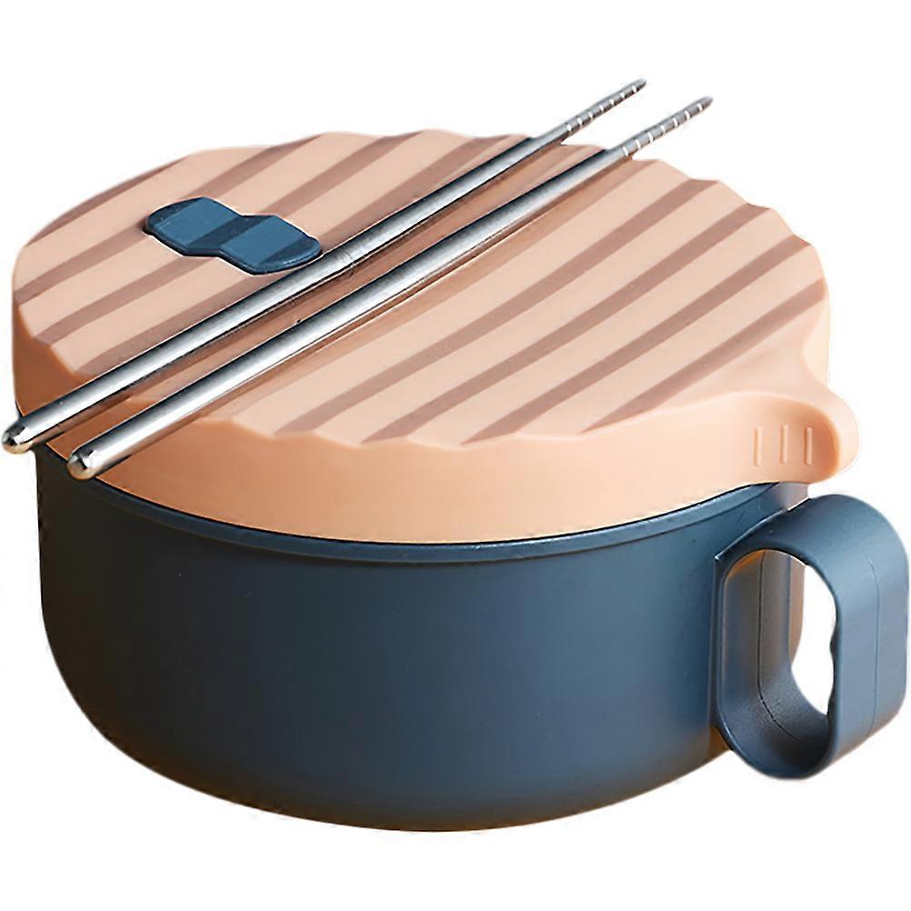 Microwavable Ramen Bowl with Lid and Cutlery Set Stainless Steel Multi for Home Large Capacity Easy to Clean