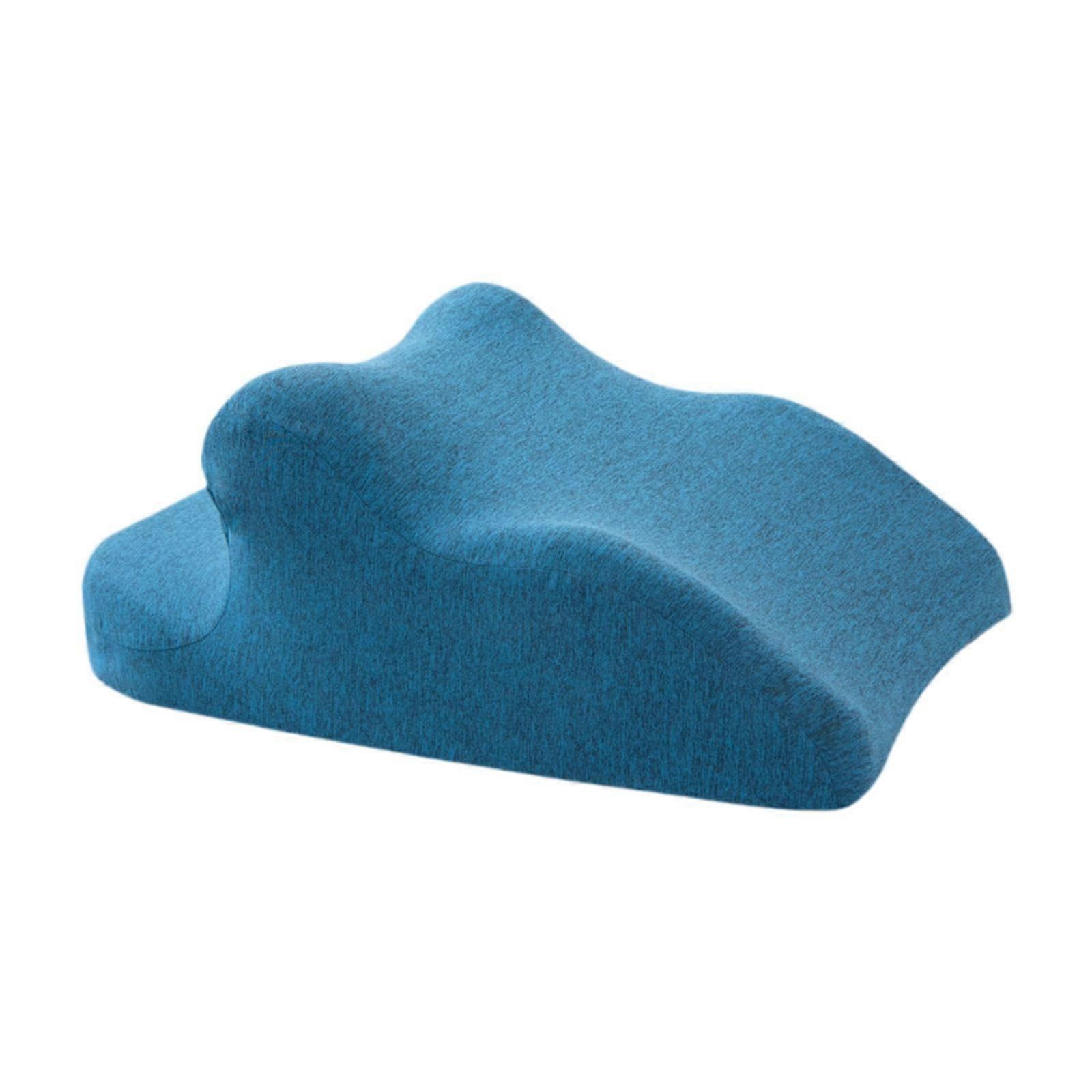 Face-Down Pillow For Ergonomic Back And Leg Support Indoor Use Blue