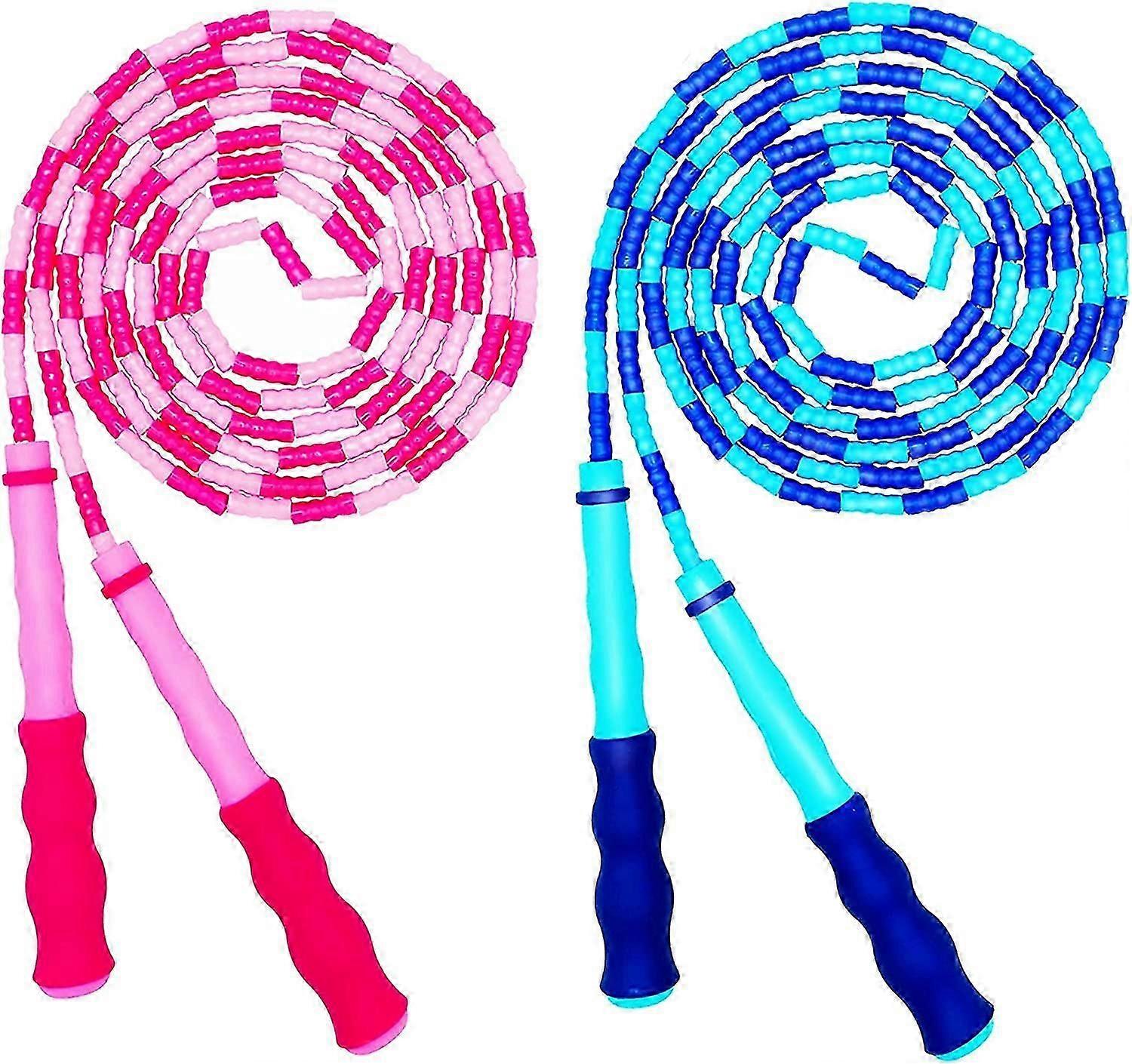 Jump Rope Soft Beaded Segment Jump Rope  Knot-Free Anti-Tangle Jump Rope Adjustable for Men, Women and Kids - Tangle 9ft