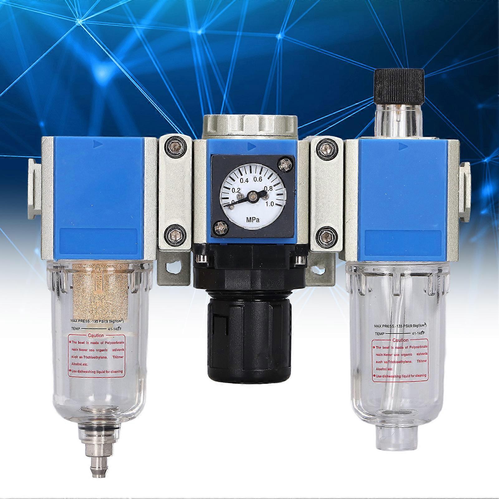 Compressed Air Filter Regulator Lubricator Combo Water Oil Separator 3 in 1 3 UnitGC200-08