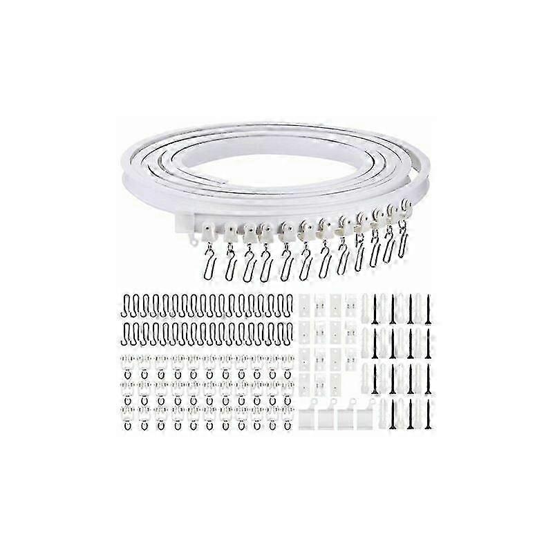 For 5 Metre Folding Curved Ceiling Track - Flexible Track for Curtains, Room Dividers, Bed Curtains, and Ceiling Rod Support, Adjustable Ceiling Track