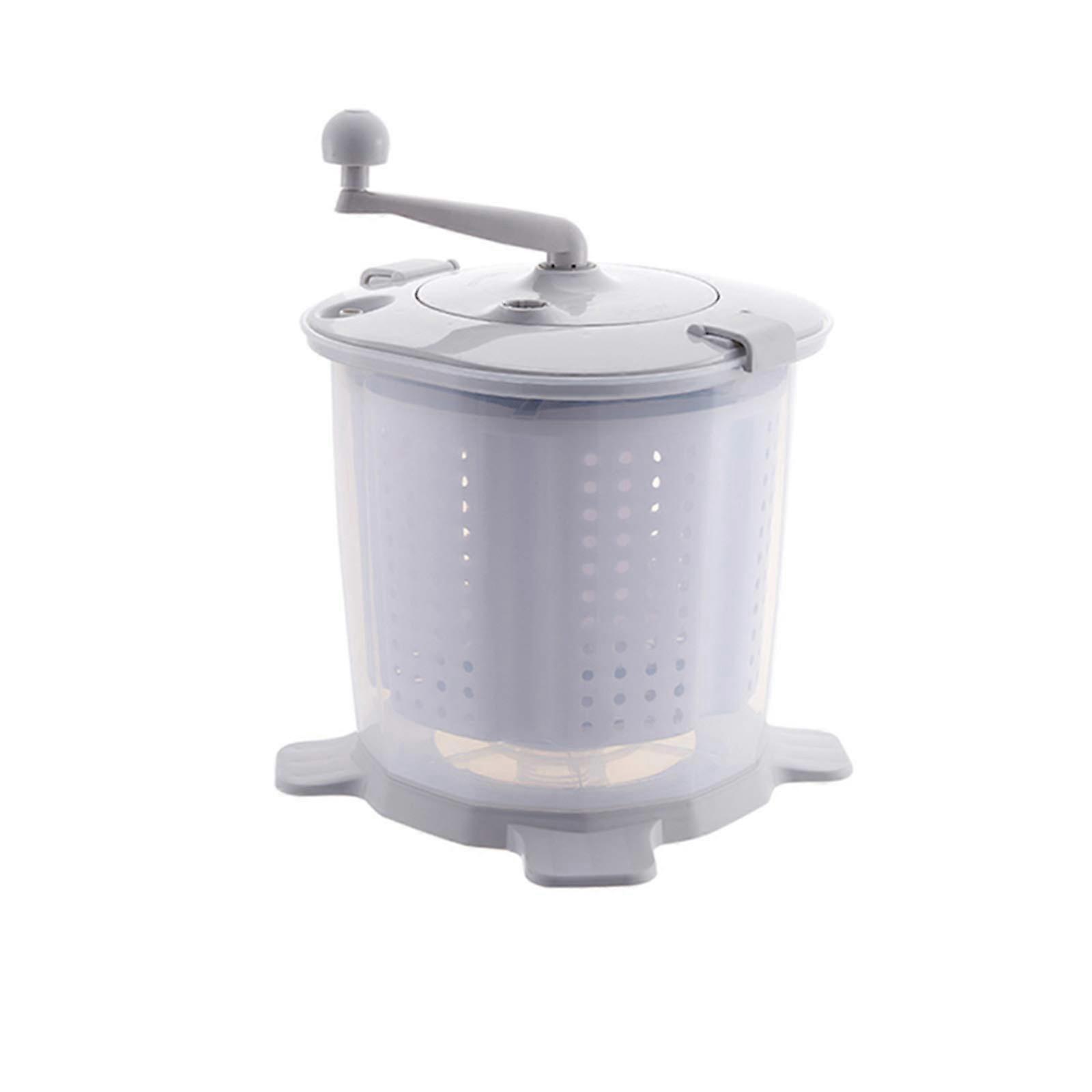 Mini Hand Crank Washing Machine, Portable Manual NonElectric, Blue/Grey