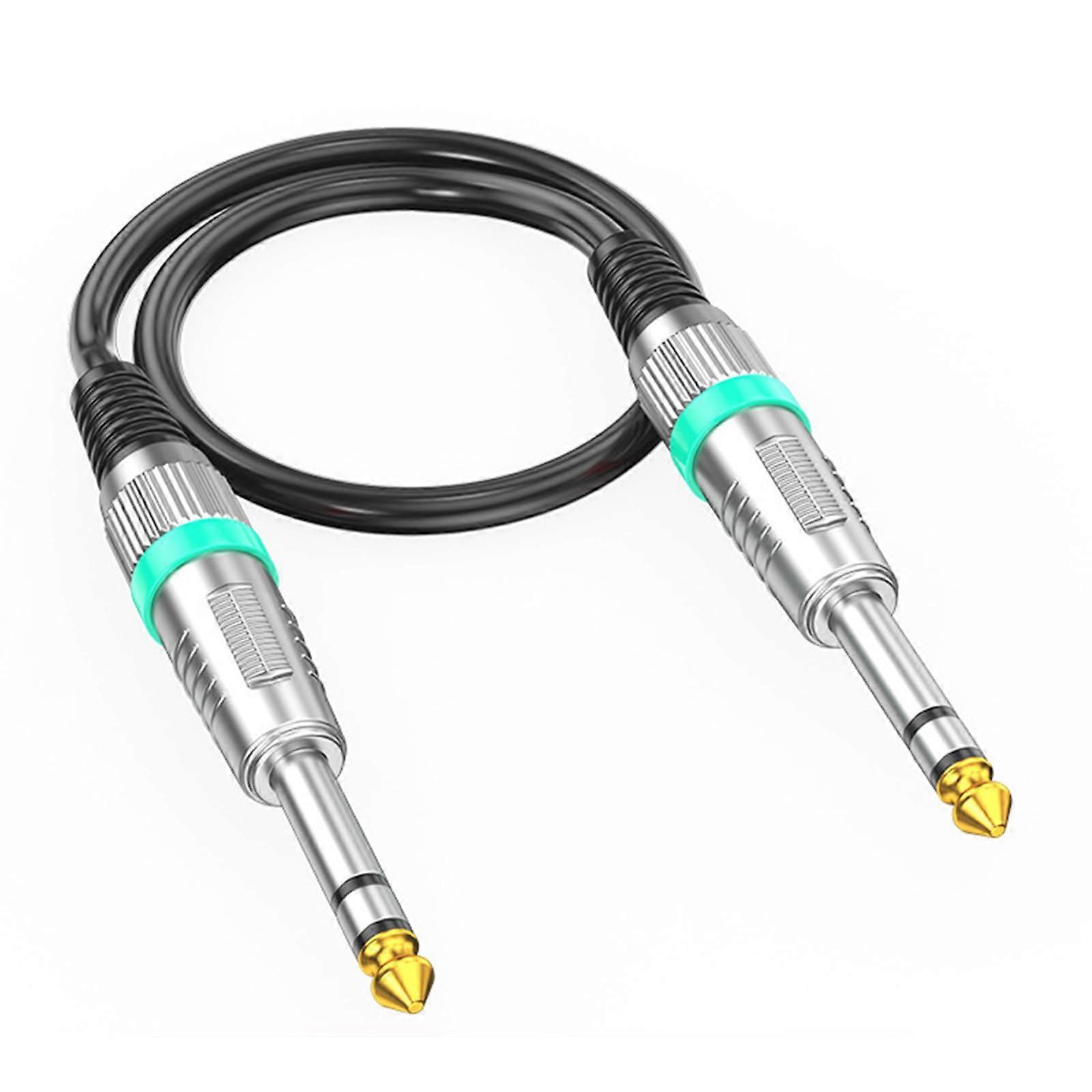 6.35mm Stereo Cable TRS Plug To Plug For Amplifier, Mixer, And Guitar