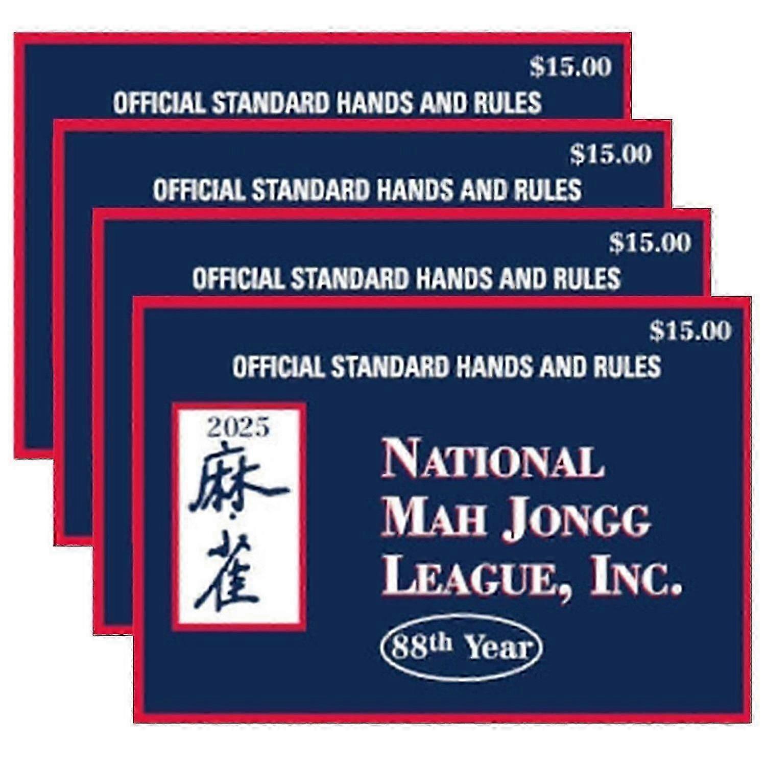 Official Large Size Mahjong Cards with Complete Rules for National Mahjong League in 2025