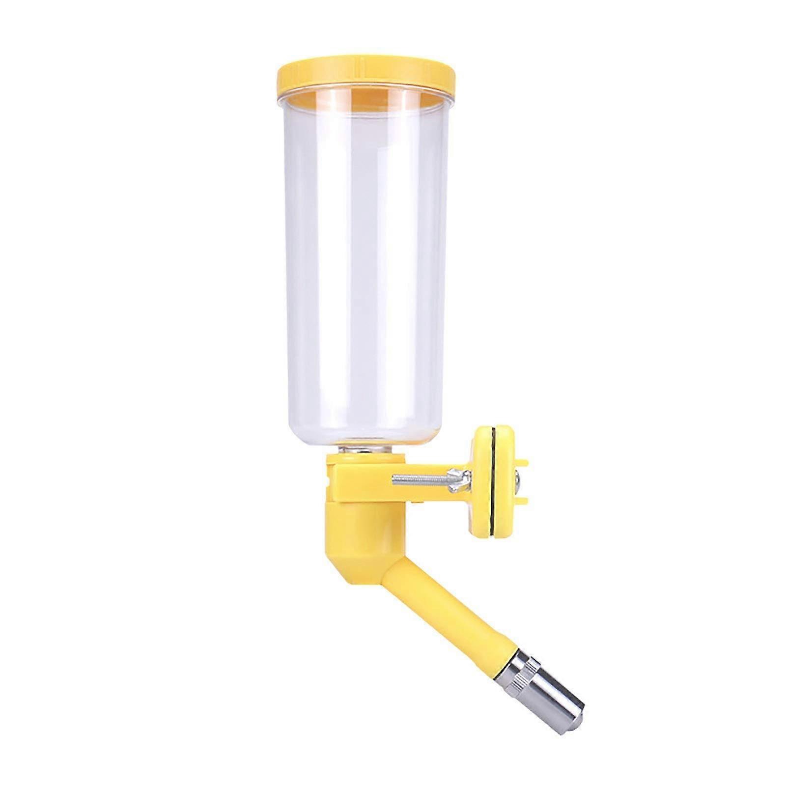 Pet Water Dispenser Dog Kettle - Large Capacity Automatic Drinking Fountain 12x17.5x27CM, Yellow Color, Hanging Design