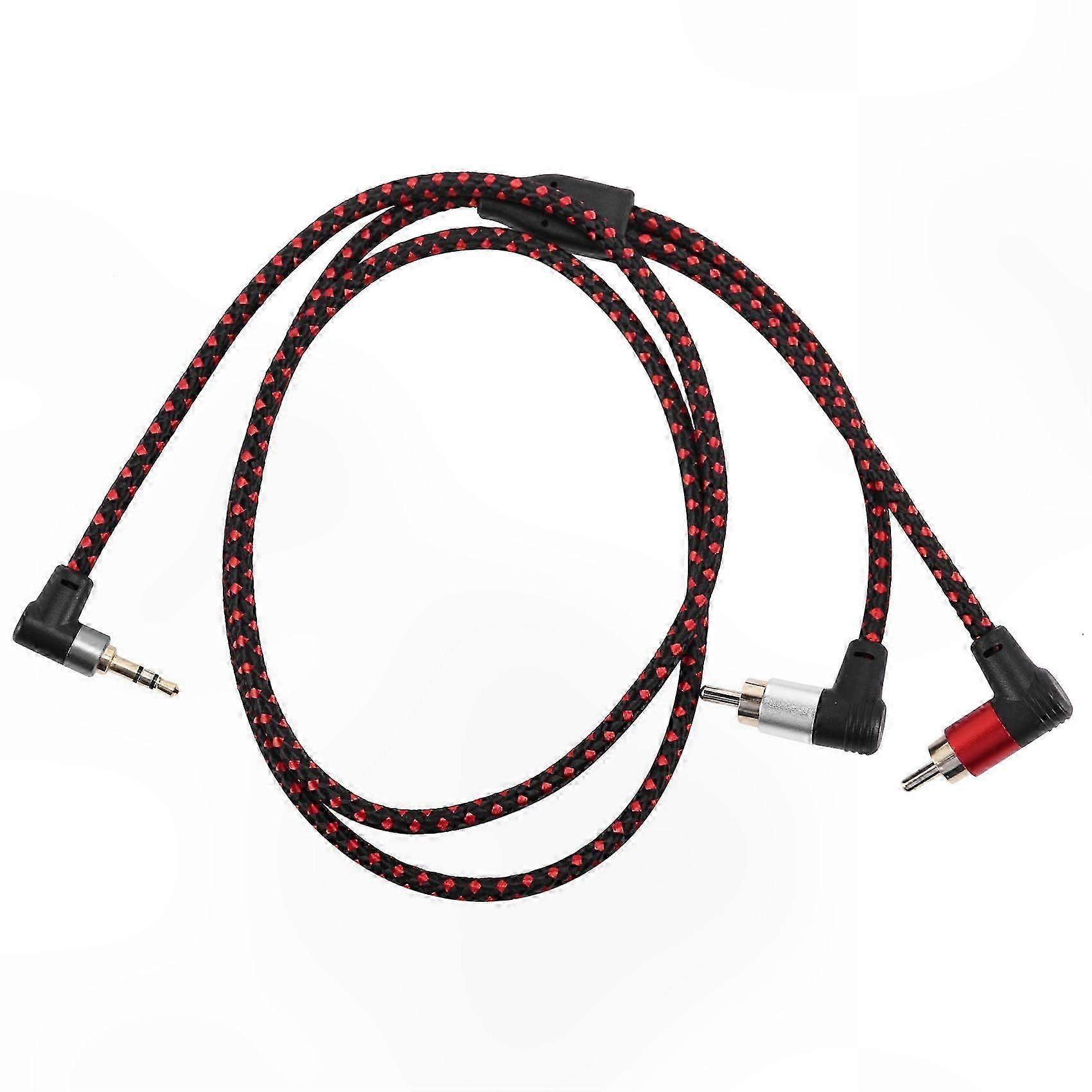Right Angle 3.5mm to RCA Stereo AUX Y Splitter Cable for Laptop Microphone Connection
