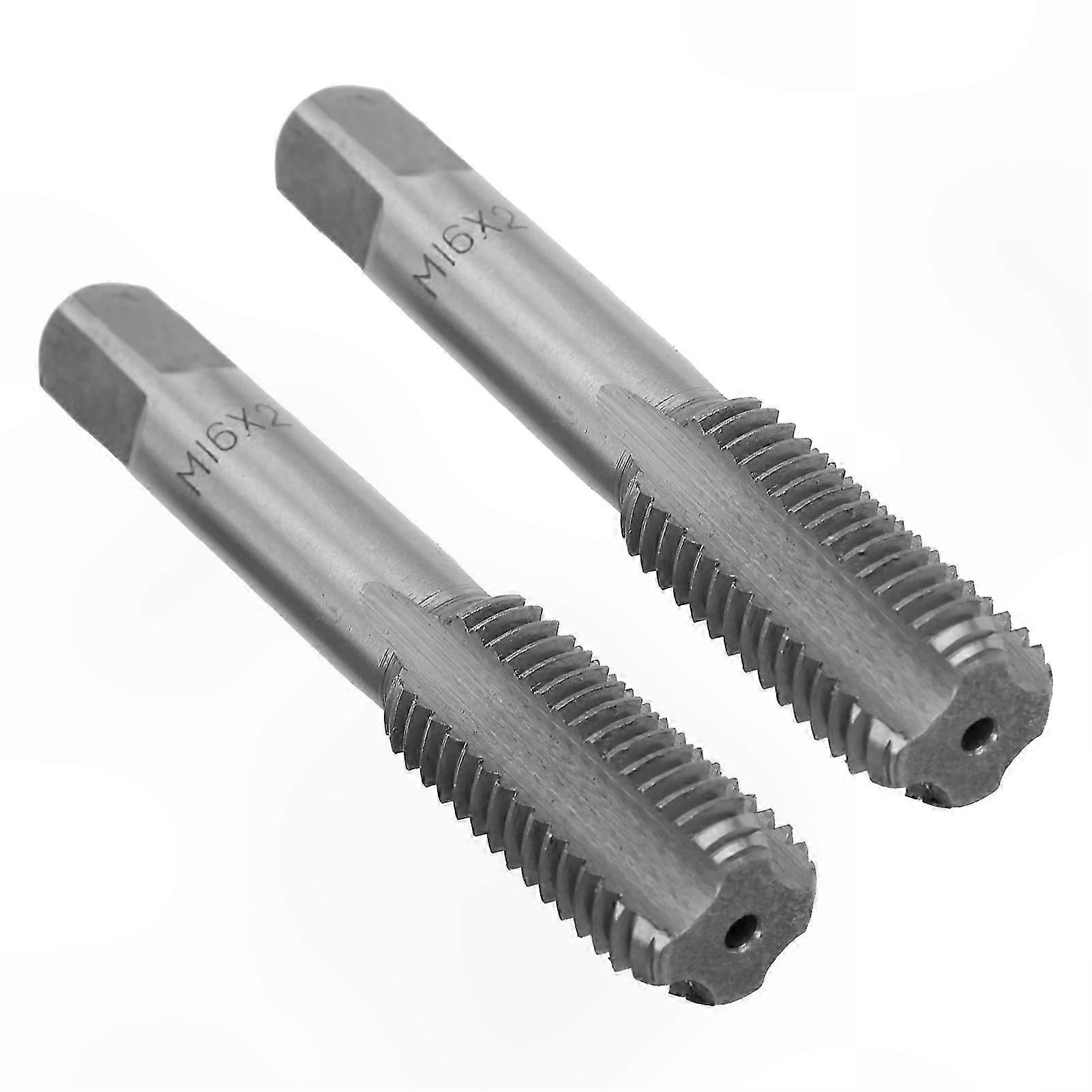 2PCS High Steel Thread Tap Tool, M16x2.0 Straight Flutes Hand Tapping Tool for Metalworking and Repair Projects
