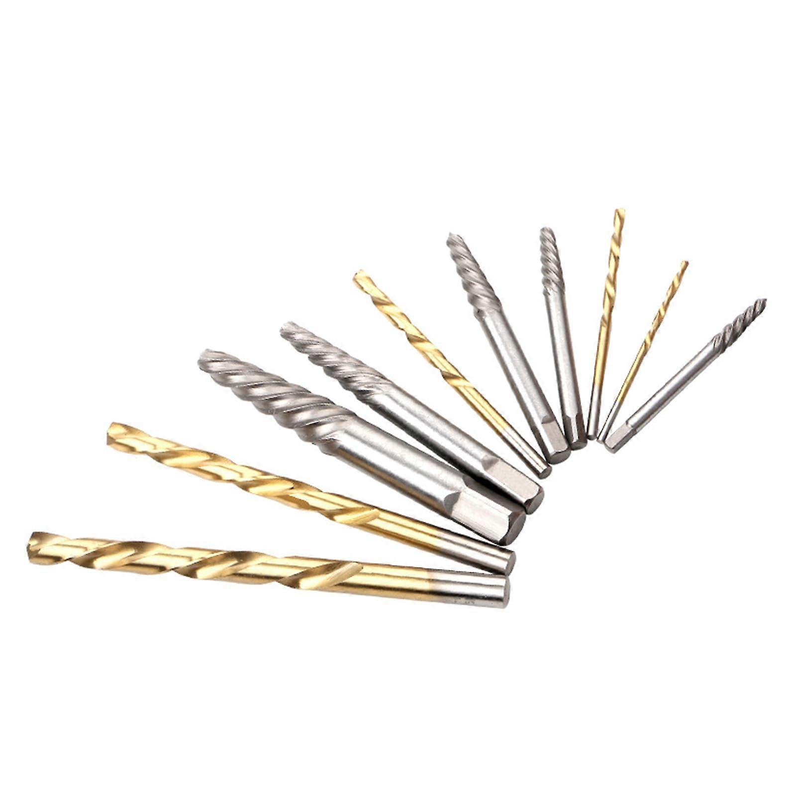 10Pcs Screw Extractor Metal Drill Bit Set Damaged Screws Remover Extractor Woodworking Tools Bolt Extractor