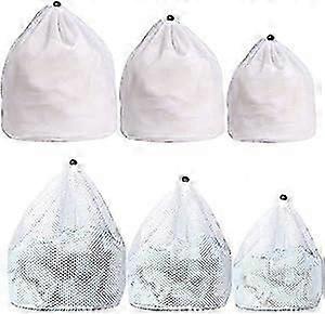 6-pack laundry net, mesh drawstring laundry bag, laundry bag for washing machine, durable