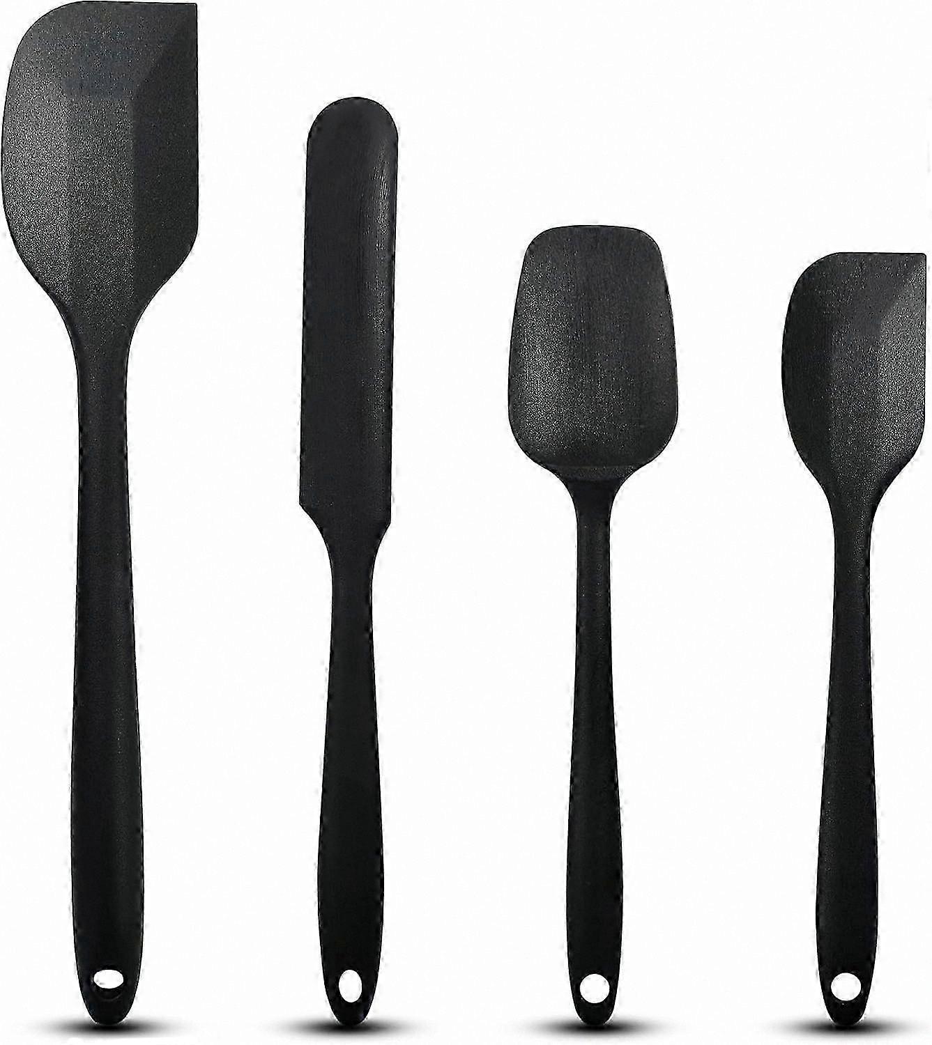 Silicone Kitchen Spatula Set, Various Sizes, Pastry Spoon, Cake Decorating Tools, Dishwasher Safe, Black