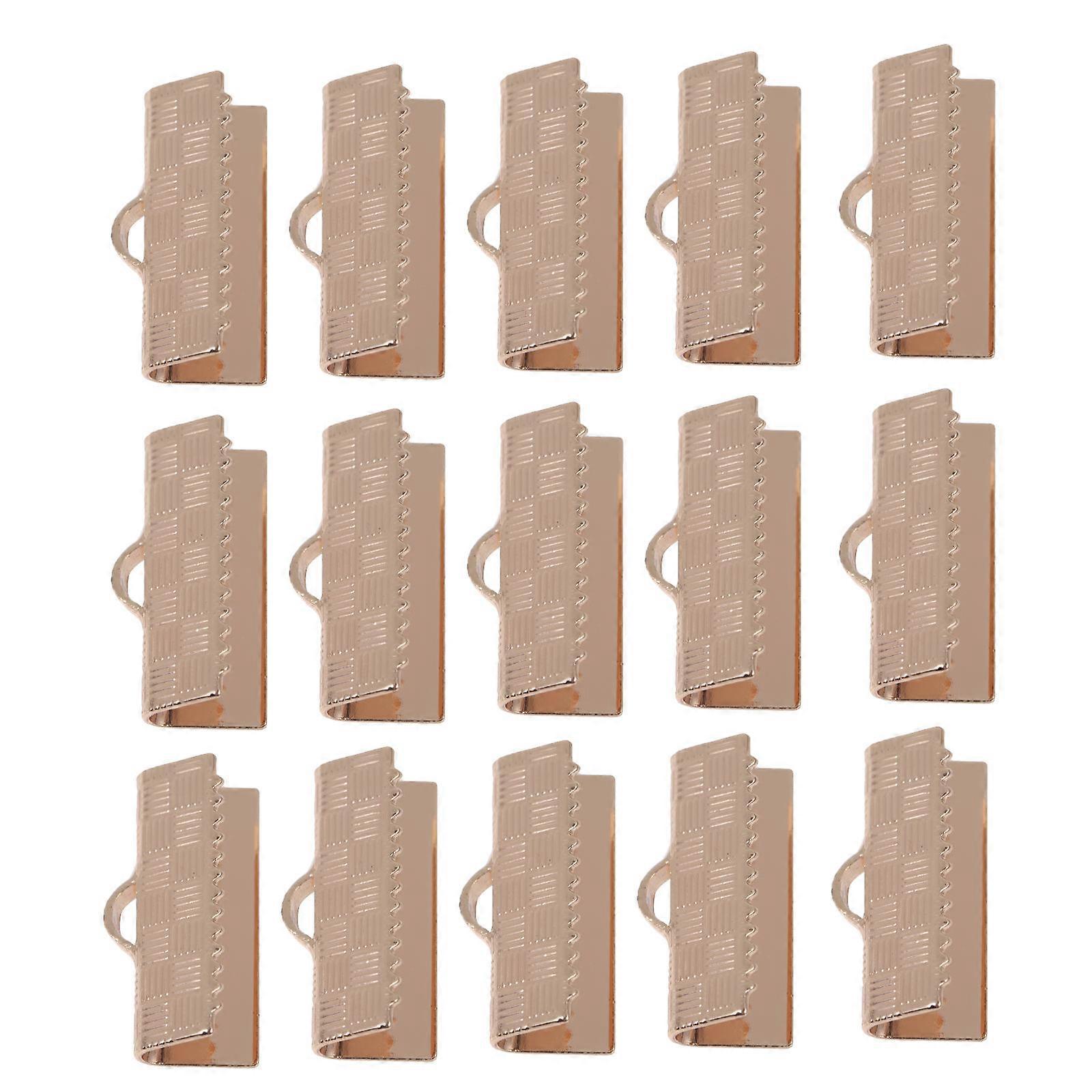 Ribbon End Clamp Jewelry Making Cord Ends Golden Copper for Handicraft Enthusiasts 50Pcs