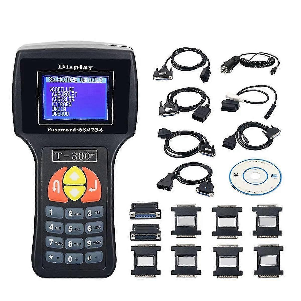 T300 Key Programmer - Auto V23.9 Car Key Maker Device with Key Matching Function in English Version - Black Color