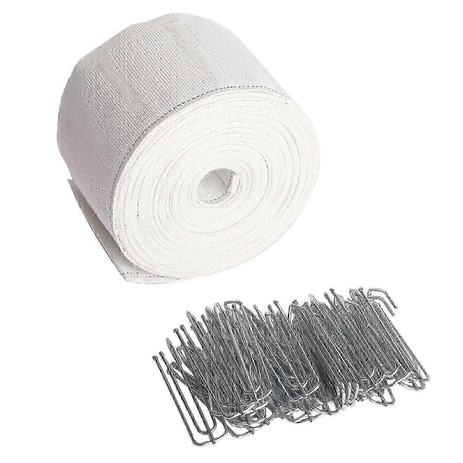 Pleat Tape for Curtains 10 Meters with 30 Hooks, White Fabric Header Tape for Drapes
