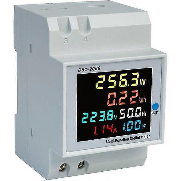 Multifunctional rail-mounted digital display meter, built-in current transformer 100A, measurement accuracy 1%