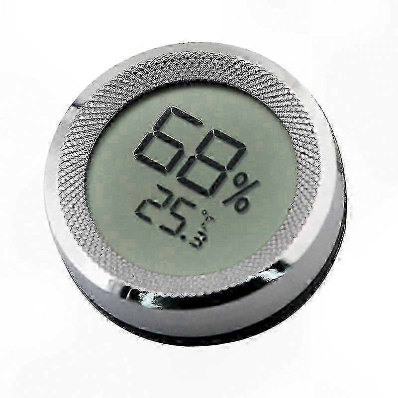 LCD Display Digital Hygrometer for Cigar Storage Silver Tone