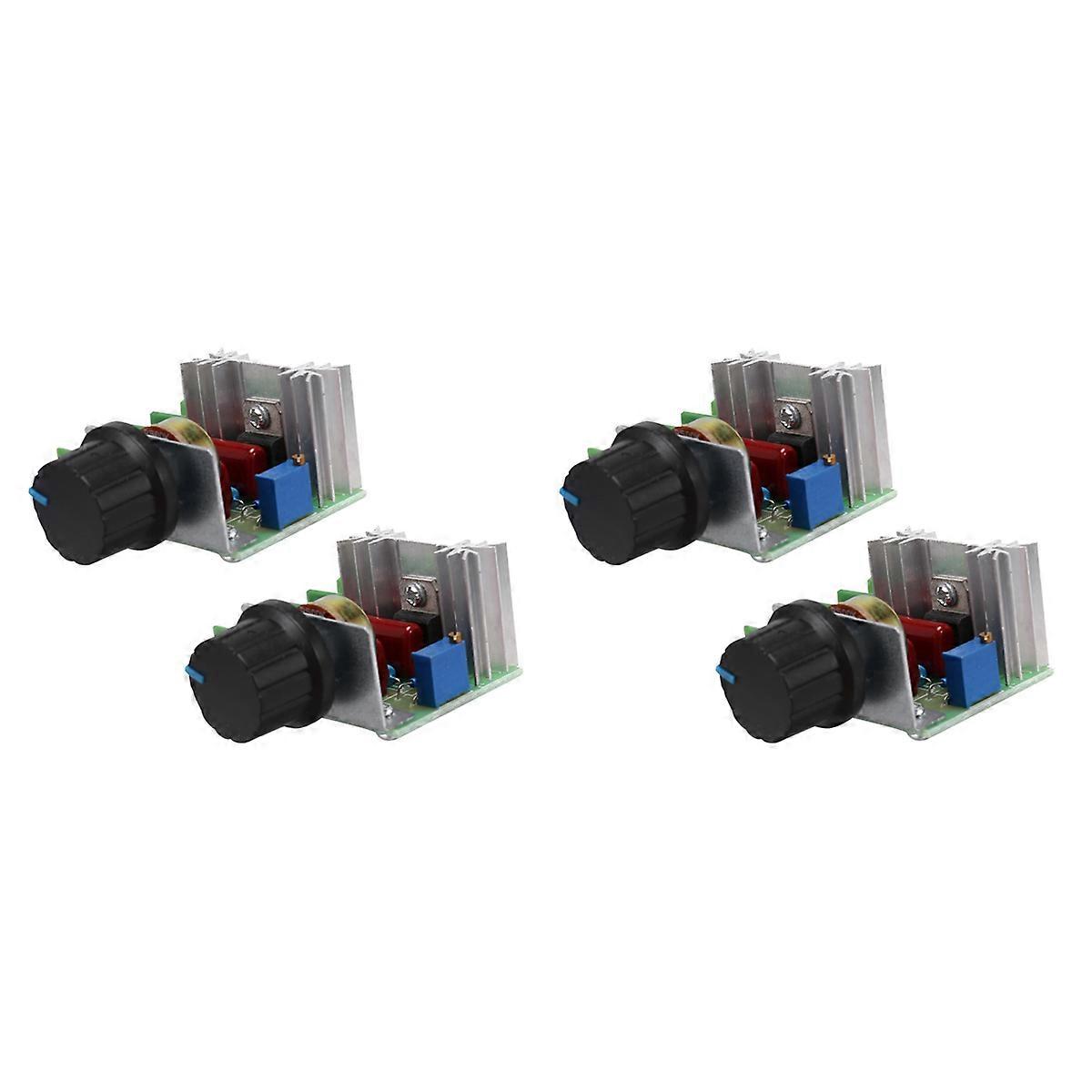 4 Pcs Speed Controller for AC Motor AC 220V 2000W Thyristor Motor Speed Control Adjustable Power Con