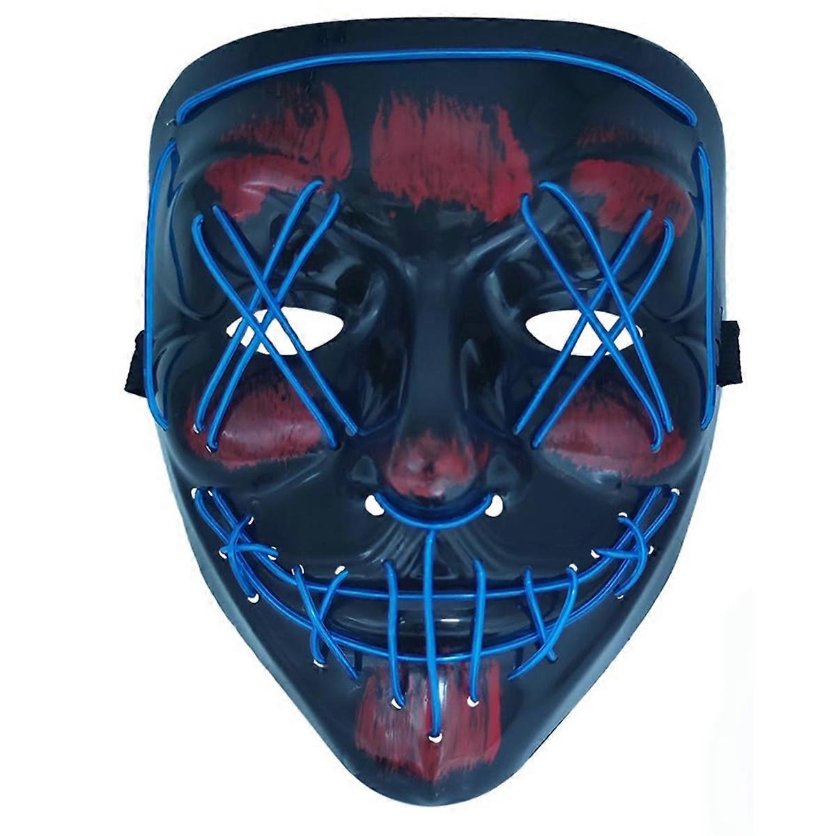 Halloween light-
LED cold light black V-shaped mask
horror ghost face mask