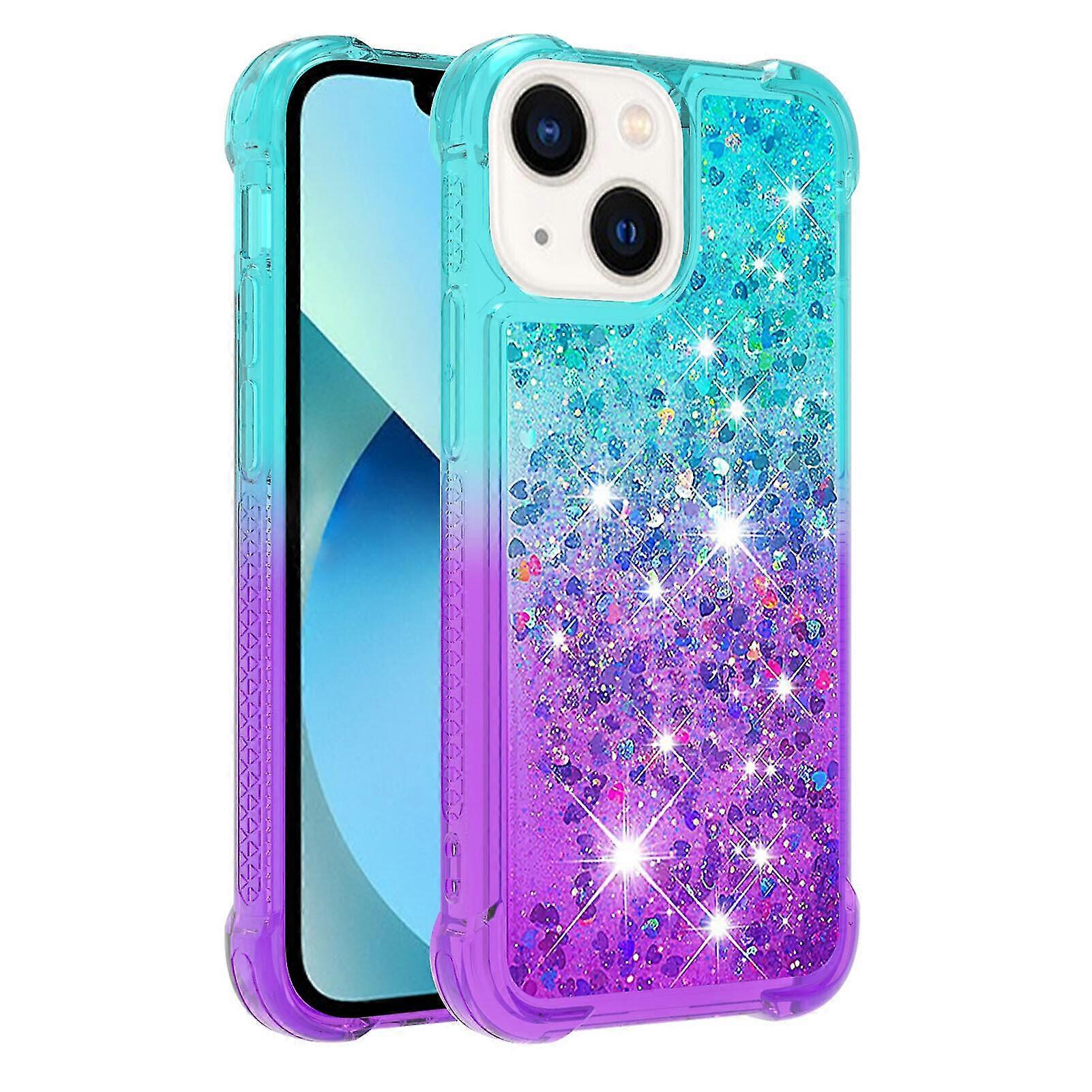 Case For Iphone 13 Liquid Glitter Funny Bling Shiny Crystal Flowing...