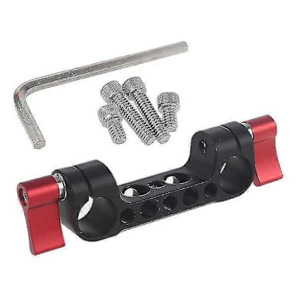 15mm Double Hole Tube Clamp Rail Connection Slr Camera Parallel Double Hole Multifunctional Tube Clamp for Dslr Camera Rig (Color: Red)
