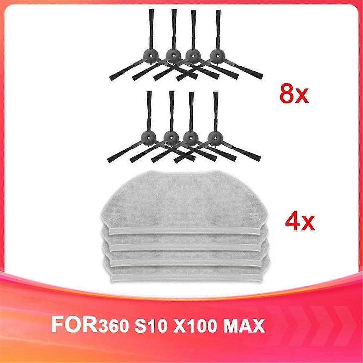 Suitable for 360 Qihoo S10 X100 MAX Side Brush Rag Replacement Consumables