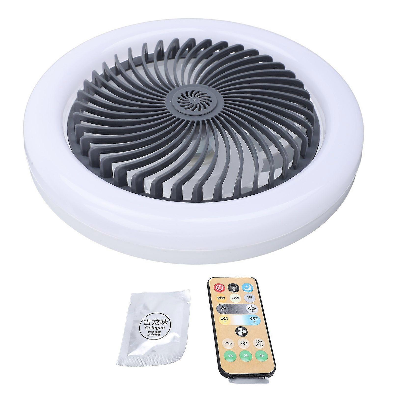 Ceiling Fan with Light Remote Aroma 3 Wind Speed 3 Color Light Dimmable Rotating Removable Head LED Ceiling Fan for Bedroom Black