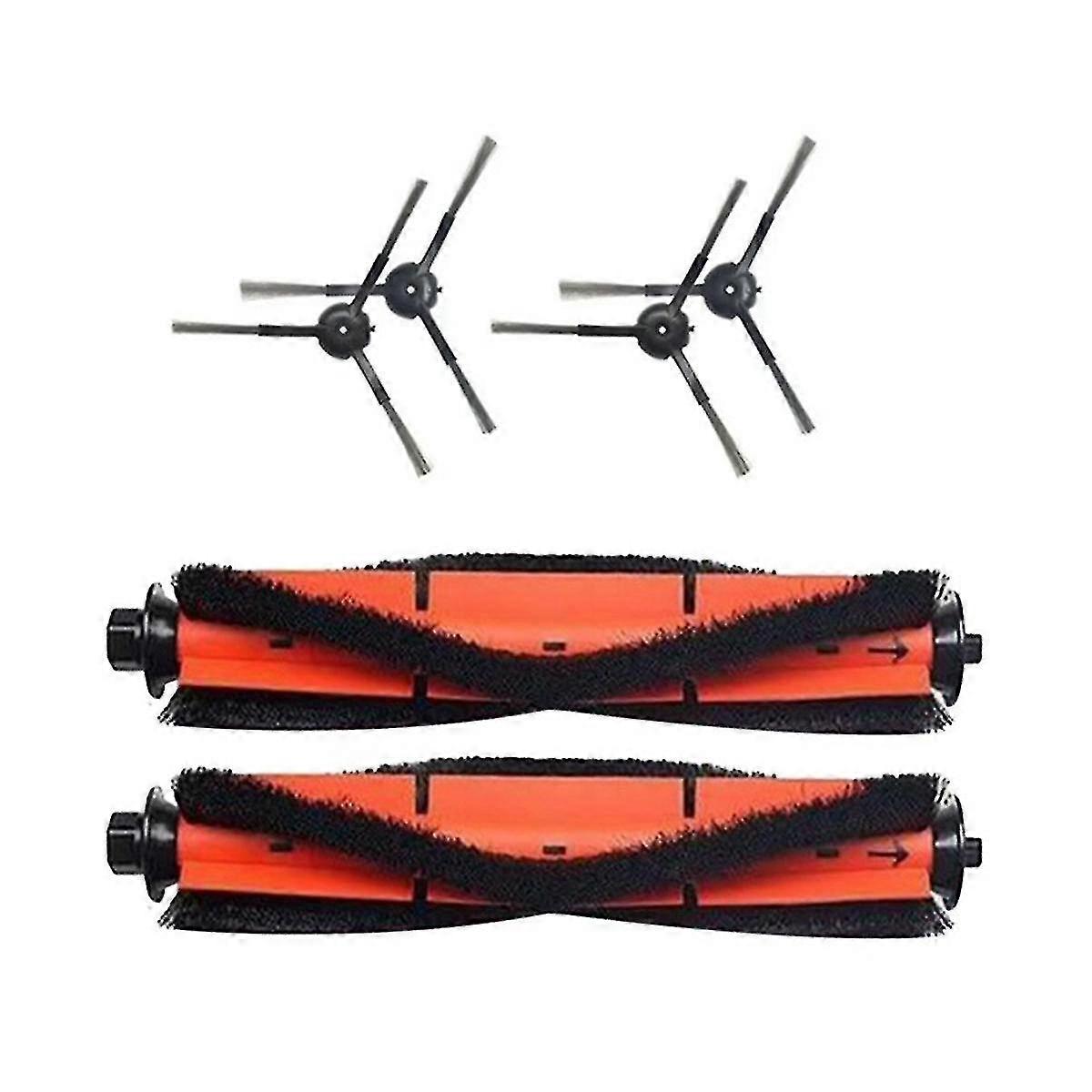 Vacuum cleaner accessories, 2 roller brushes and 4 side brushes, suitable for Eve Plus with wide cleaning range