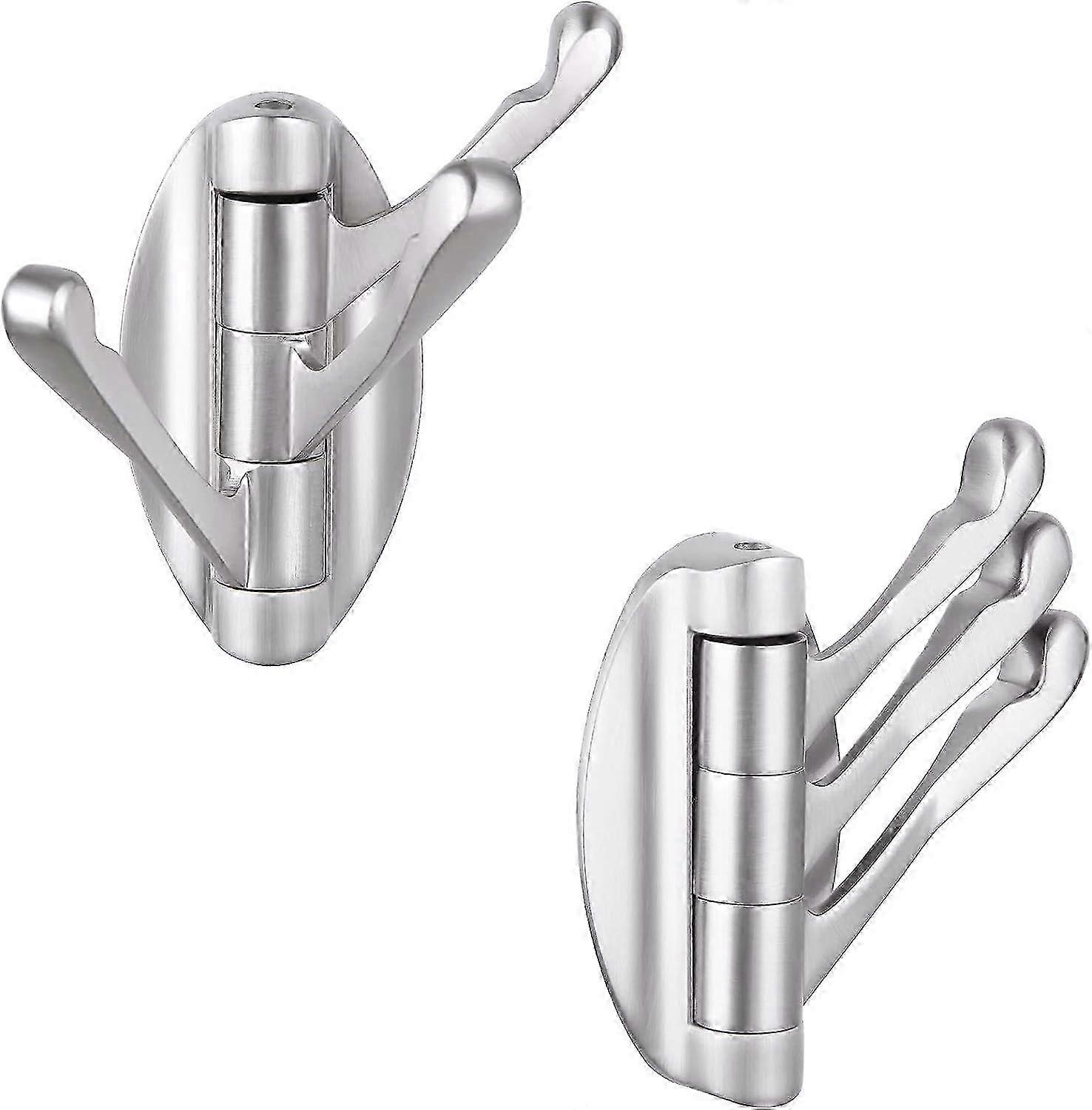 Foldable Swivel Towel Hook 2 PCS, Angle Simple Metal Flexible Coat Hook