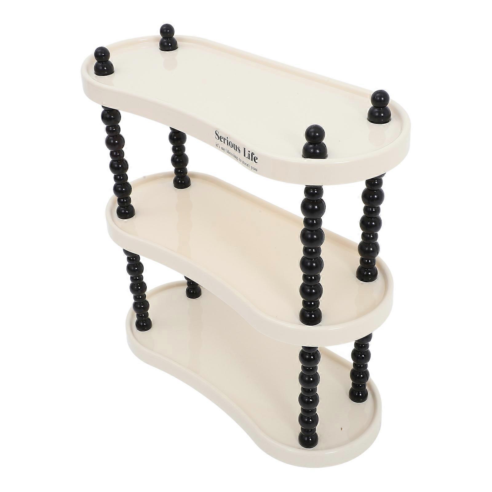 Storage Rack Kitchen Countertop Storage Rack Simple Design Home and Office Use Beige 40.00X38.00X16.00CM 1Set