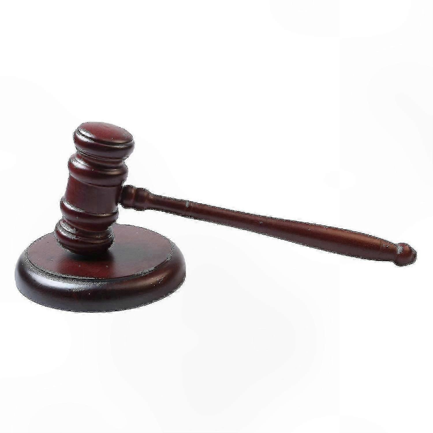 Wood Gavel and Sound Block Set for Judicial Use Round Hammer and Base Ideal for Legal Professionals