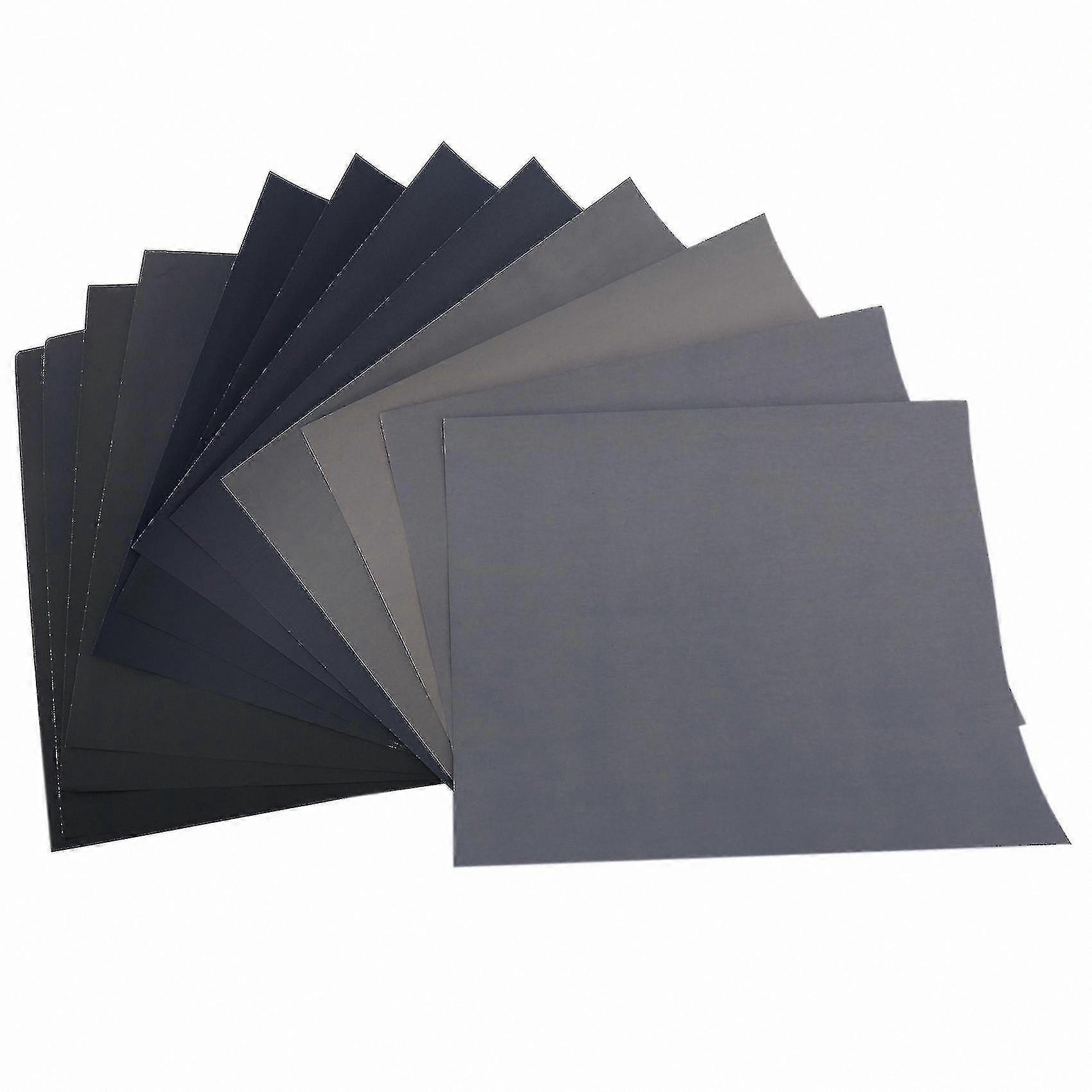 Assorted Grit Sandpaper Sheets 1500 to 7000 - 12 Pack for Fine Finishing Tasks