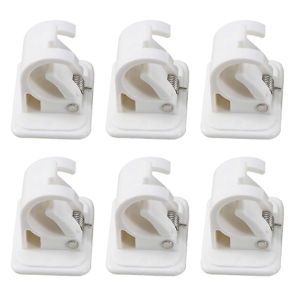 White Curtain Rod Holder for Holding Rod with 6Pcs Plastic Brackets