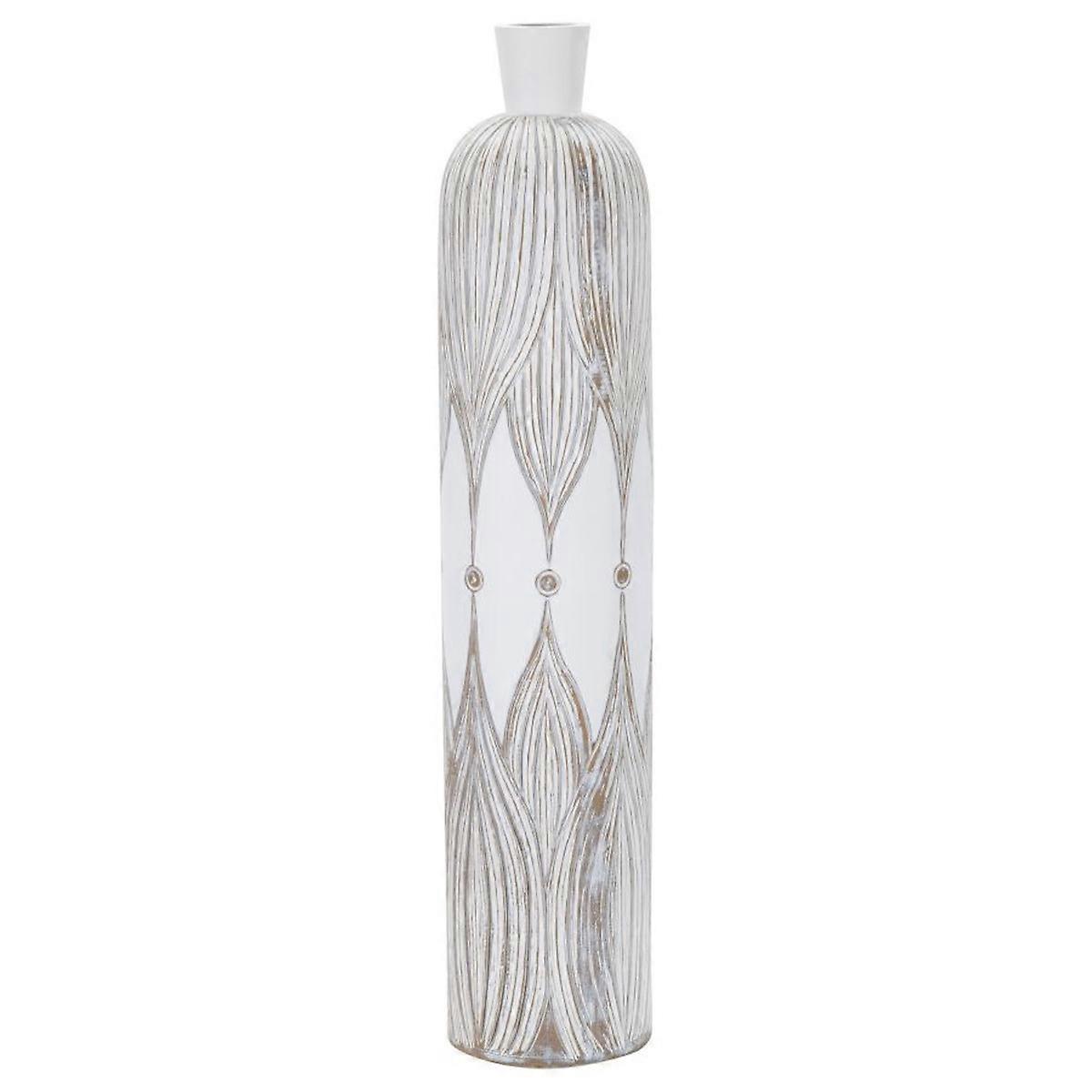 Dekorative Vase MF663, weiß, Polyresin, 15,5x15,5x74 cm