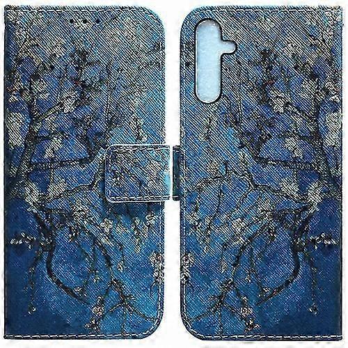 Leather Flip Case with Colored Drawing Design for 5G Smartphones