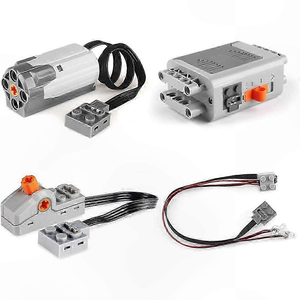 4-Pack STEM Motorized Building Set with Medium Motor, Battery Pack, and LED Light for Creative Projects