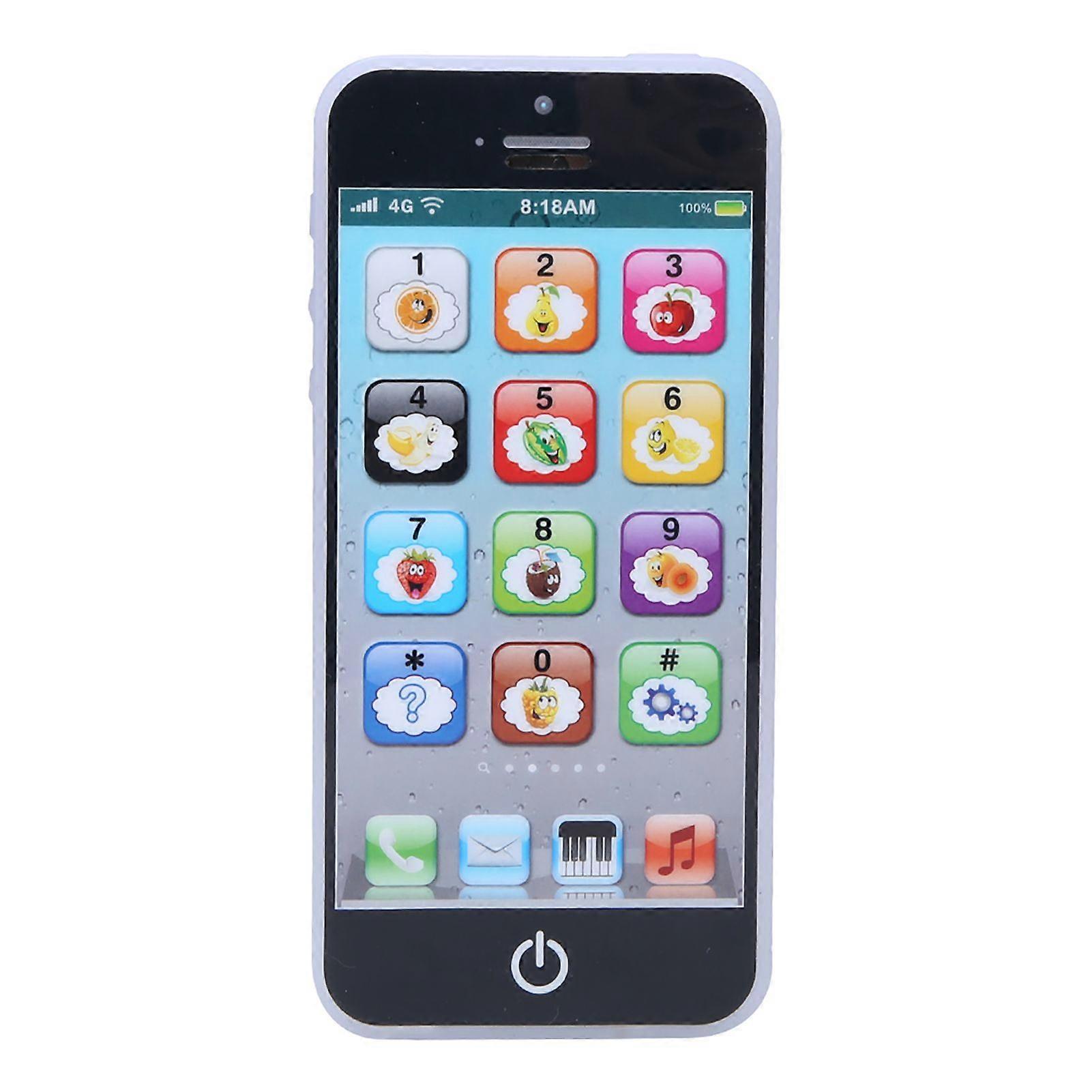 Baby English Learning Machine Music Light Touch Screen Mobile Phone Toy Early Child DevelopmentBlack
