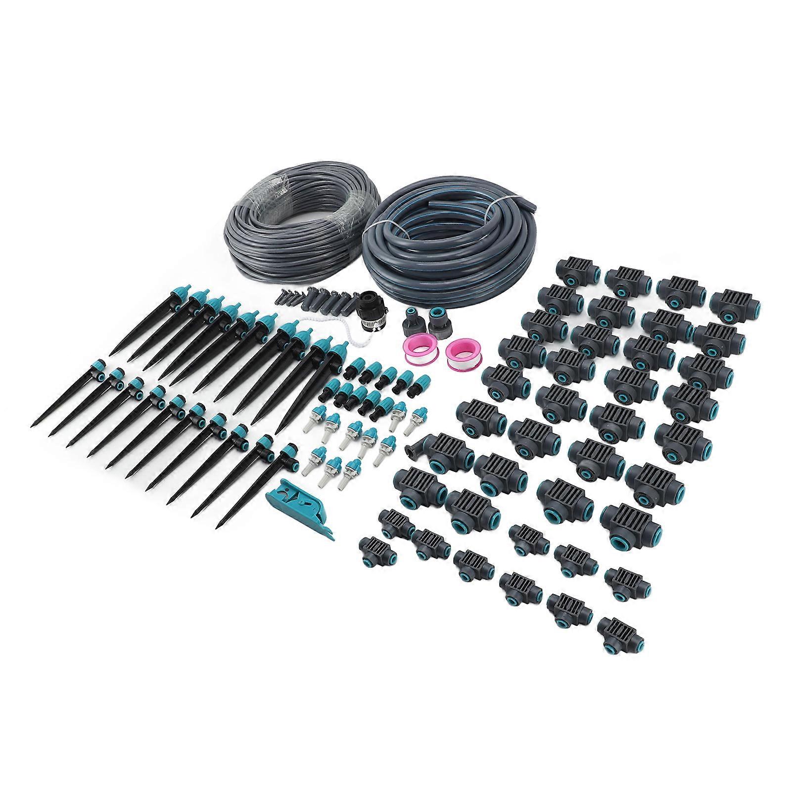 Drip Irrigation System 3 Modes 15m Thick & 50m Thin Hose Garden