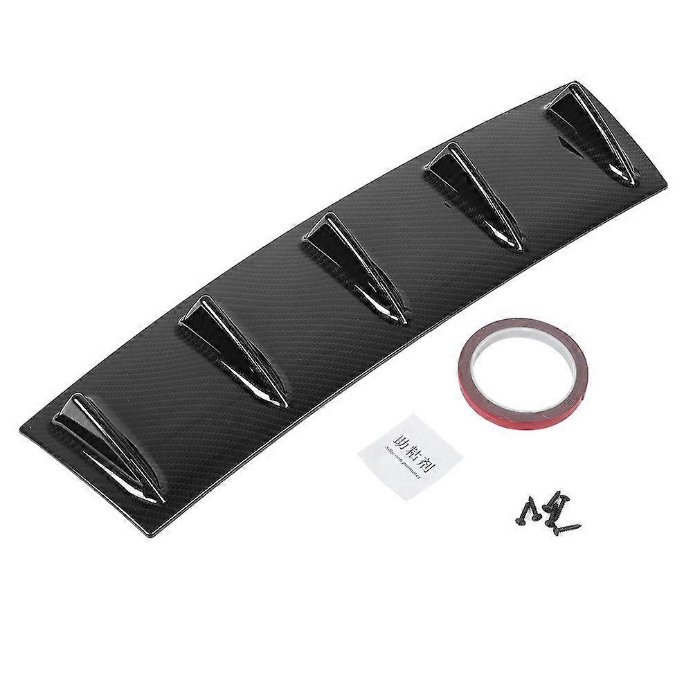 Universal Rear Bumper Lip Diffuser 5 Fin ABS Carbon Fibre Texture 584mm/23in