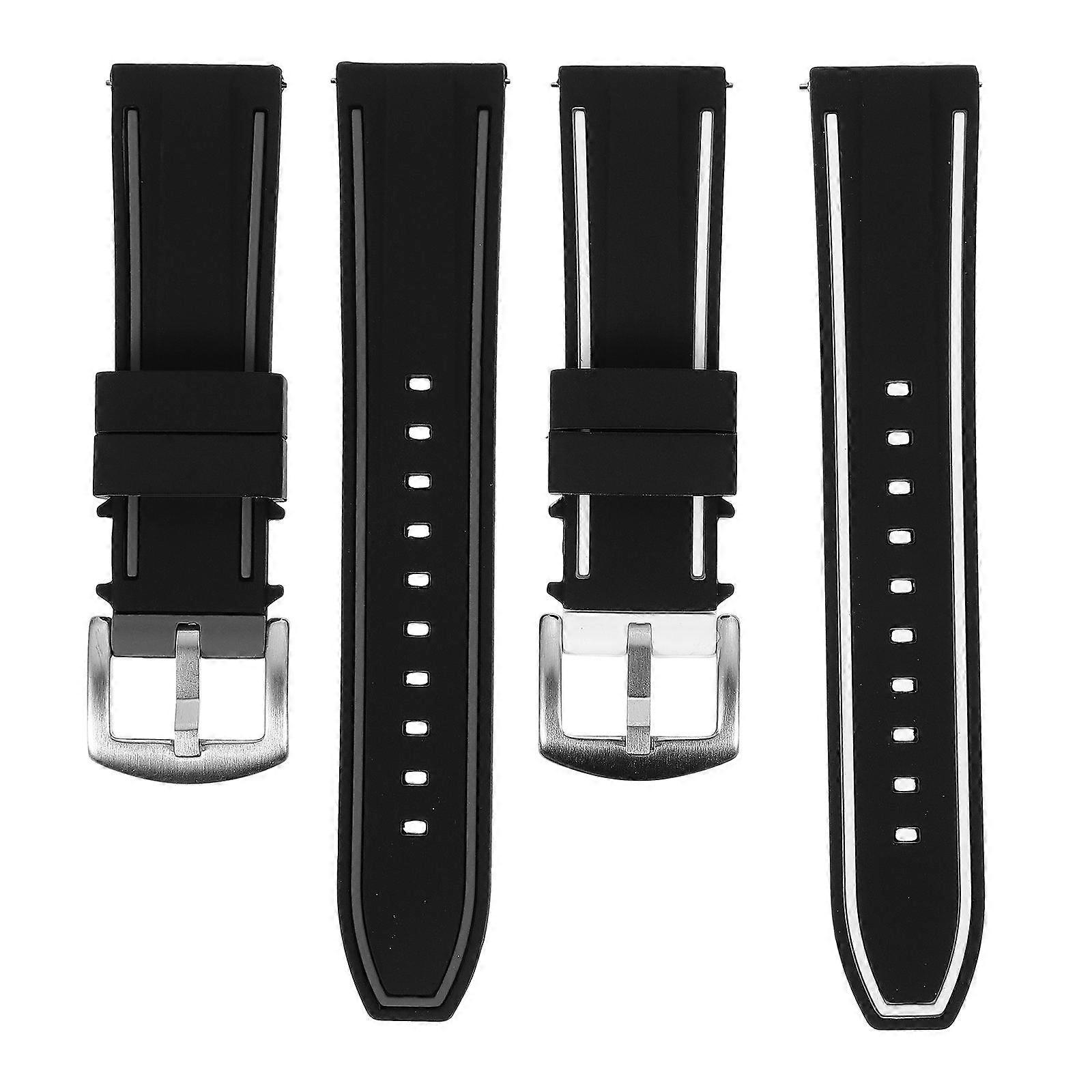 Smartwatch Strap Silicone Watch Bracelets for Watch Use 2Pcs Black